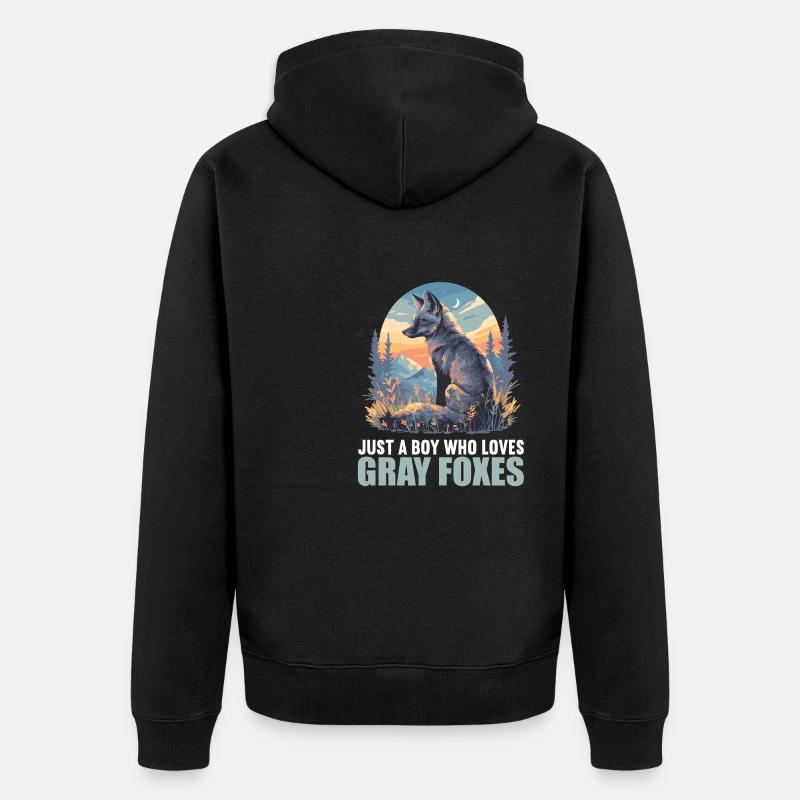 Renards gris Renard gris - Veste à capuche bio Premium Unisexe - noir