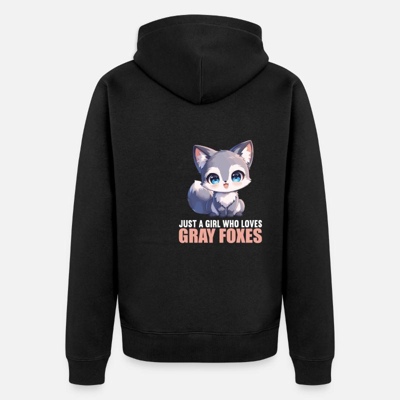 Renards gris Renard gris - Veste à capuche bio Premium Unisexe - noir
