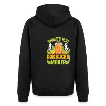 Boissons fermentées Kombucha Scoby - Veste à capuche bio Premium Unisexe - noir - Dos - Nico (187cm)