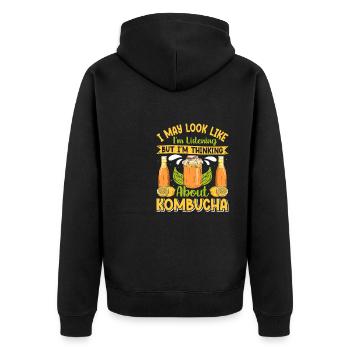 Boissons fermentées Kombucha Scoby - Veste à capuche bio Premium Unisexe - noir - Dos - Nico (187cm)