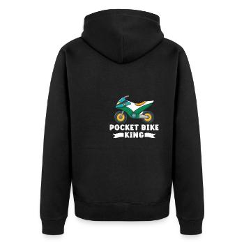 Pocketbike, Pocket Bike, moto - Veste à capuche bio Premium Unisexe - noir - Dos - Nico (187cm)