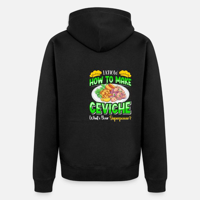 Seafood Peruvian Ceviche - Unisex Premium Bio Zip Hoodie - Schwarz