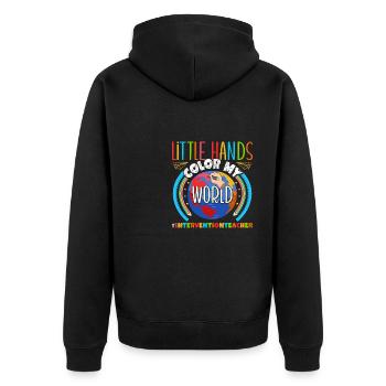 Intervention Teacher, Intervention specialist - Unisex Premium Bio Zip Hoodie - Schwarz - Hinten - Nico (187cm)