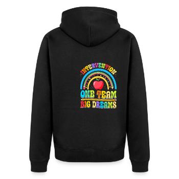 Intervention Teacher, Intervention specialist - Unisex Premium Bio Zip Hoodie - Schwarz - Hinten - Nico (187cm)