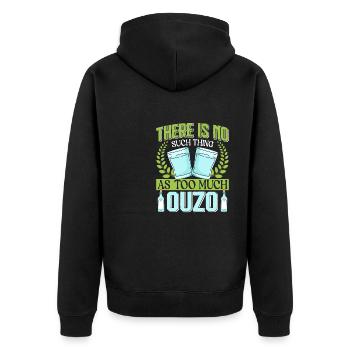 Griechenland Ouzo - Unisex Premium Bio Zip Hoodie - Schwarz - Hinten - Nico (187cm)