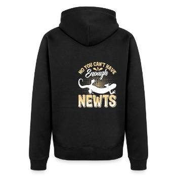 Molch - Unisex Premium Bio Zip Hoodie - Schwarz - Hinten - Nico (187cm)