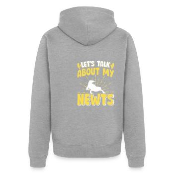 Newt - Unisex Premium Organic Zip Hoodie - heather grey - Back - Nico (187cm)