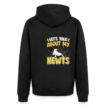 Molch - Unisex Premium Bio Zip Hoodie - Schwarz - Hinten - Nico (187cm)