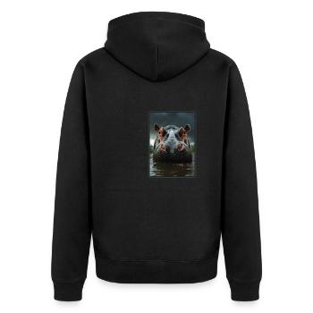 Hippopotame Hippopotame - Veste à capuche bio Premium Unisexe - noir - Dos - Nico (187cm)