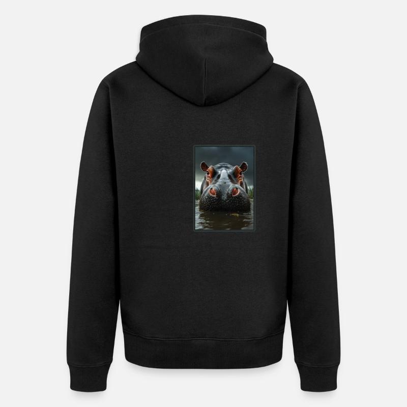 Hippopotame Hippopotame - Veste à capuche bio Premium Unisexe - noir