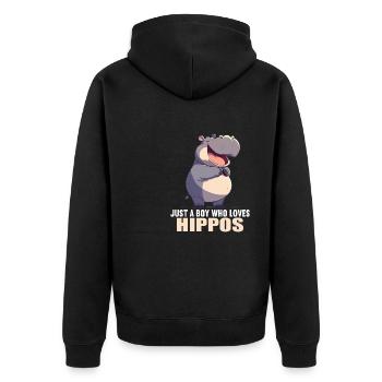 Hippopotame Hippopotame - Veste à capuche bio Premium Unisexe - noir - Dos - Nico (187cm)