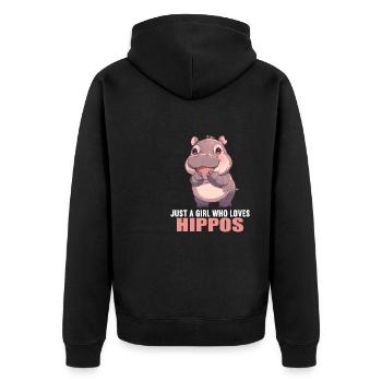 Hippopotame Hippopotame - Veste à capuche bio Premium Unisexe - noir - Dos - Nico (187cm)
