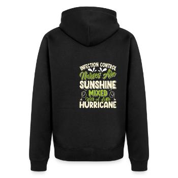 Caregiver Infection Control - Unisex Premium Organic Zip Hoodie - black - Back - Nico (187cm)