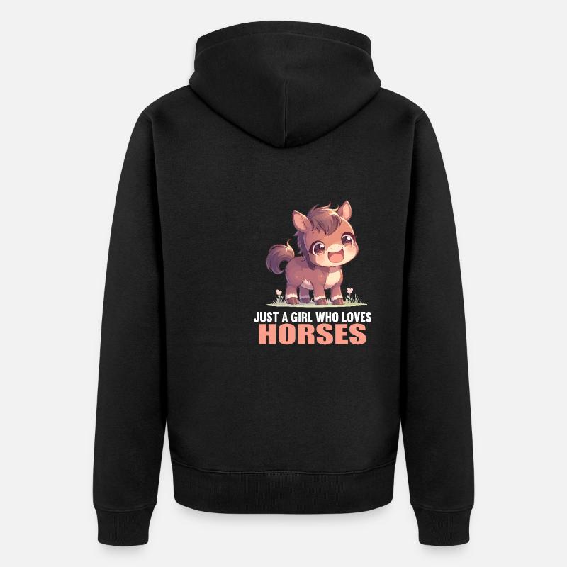 Chevaux Cheval - Veste à capuche bio Premium Unisexe - noir
