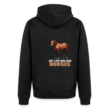 Chevaux Cheval - Veste à capuche bio Premium Unisexe - noir - Dos - Nico (187cm)