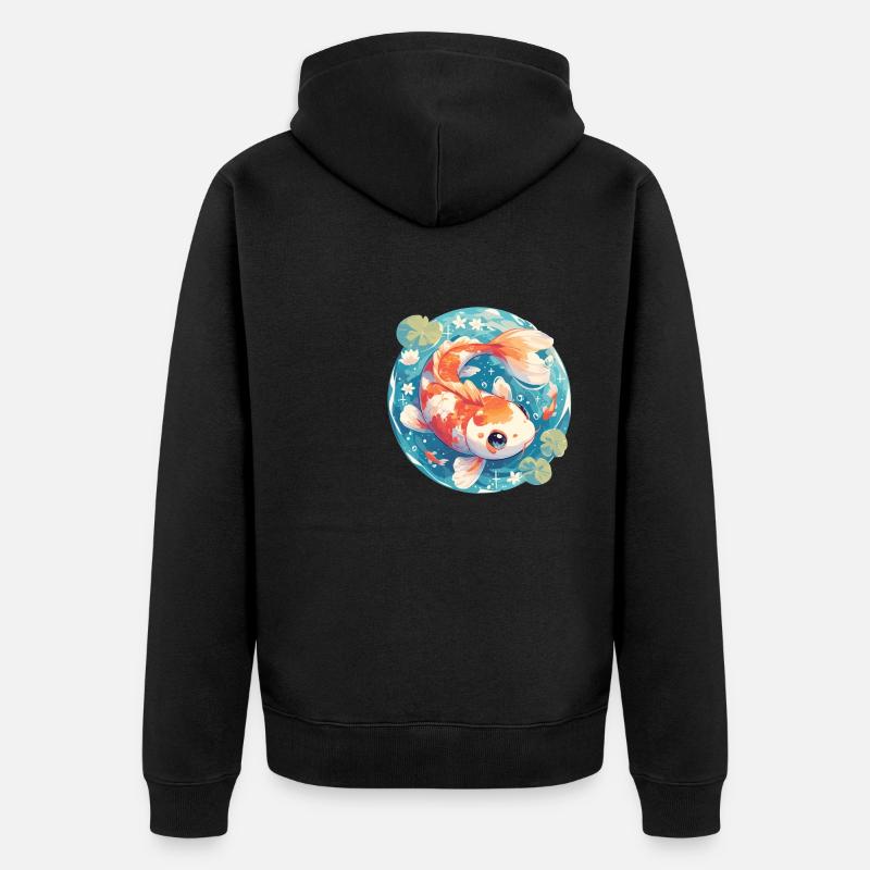 Kois Koi Karpfen - Unisex Premium Bio Zip Hoodie - Schwarz