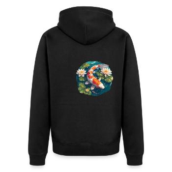 Koi Koi Carpe - Veste à capuche bio Premium Unisexe - noir - Dos - Nico (187cm)