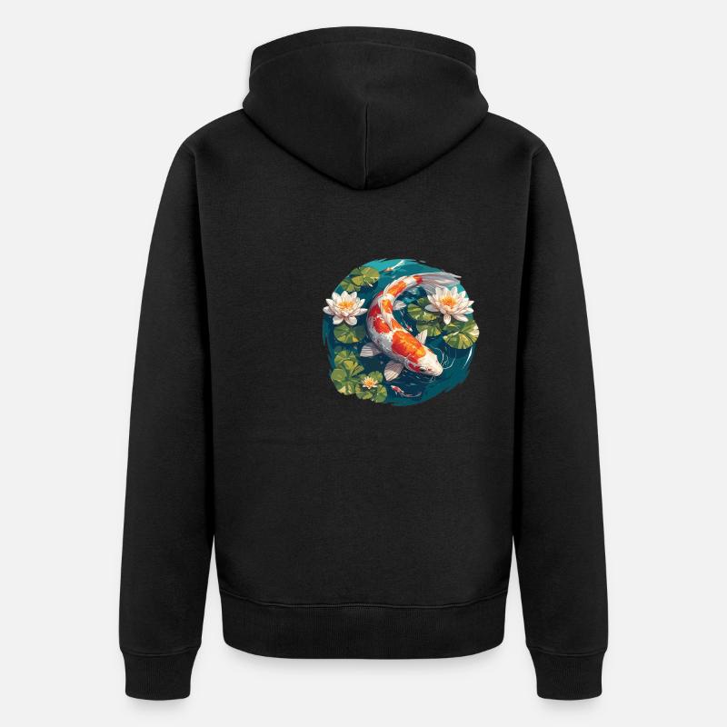 Koi Koi Carpe - Veste à capuche bio Premium Unisexe - noir