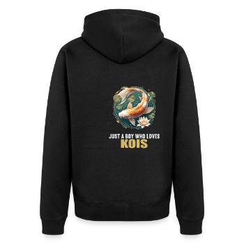 Koi Koi Carpe - Veste à capuche bio Premium Unisexe - noir - Dos - Nico (187cm)