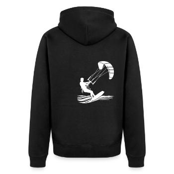 Kitesurf Kiteboard Surf Kiteboarder Surfeur - Veste à capuche bio Premium Unisexe - noir - Dos - Nico (187cm)