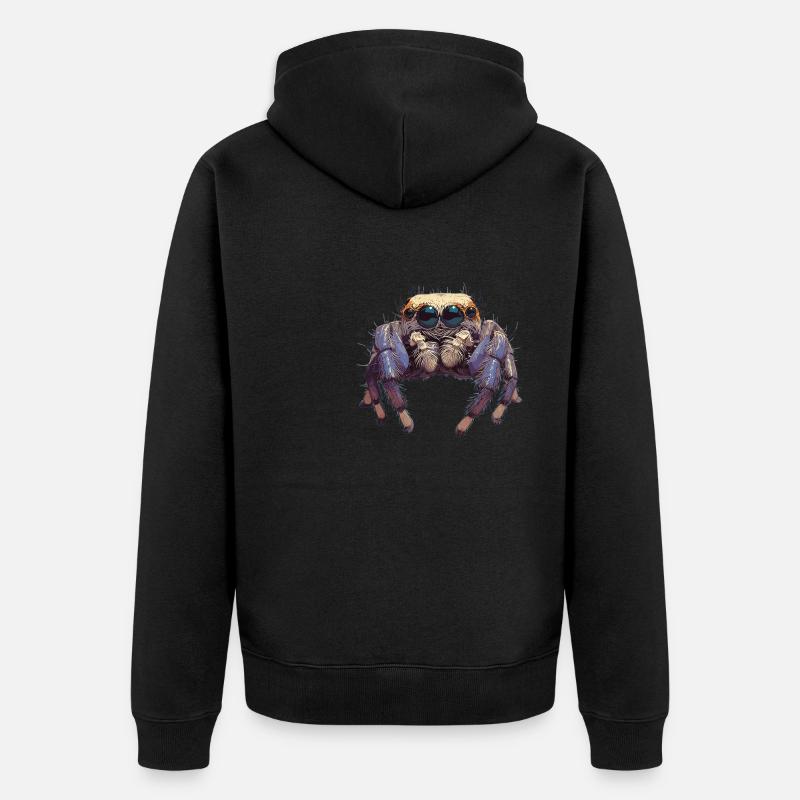 Araignée sauteuse Springspinnen Springspinne - Veste à capuche bio Premium Unisexe - noir