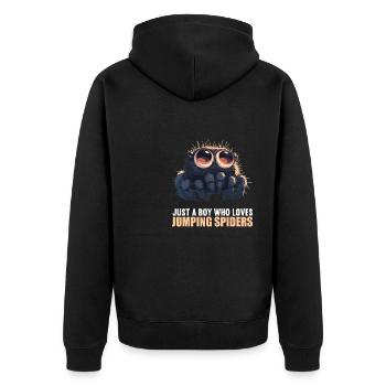 Jumping Spider Springspinnen Springspinne - Unisex Premium Bio Zip Hoodie - Schwarz - Hinten - Nico (187cm)