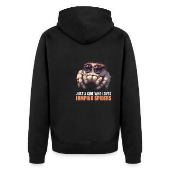Jumping Spider Springspinnen Springspinne - Unisex Premium Bio Zip Hoodie - Schwarz - Hinten - Nico (187cm)