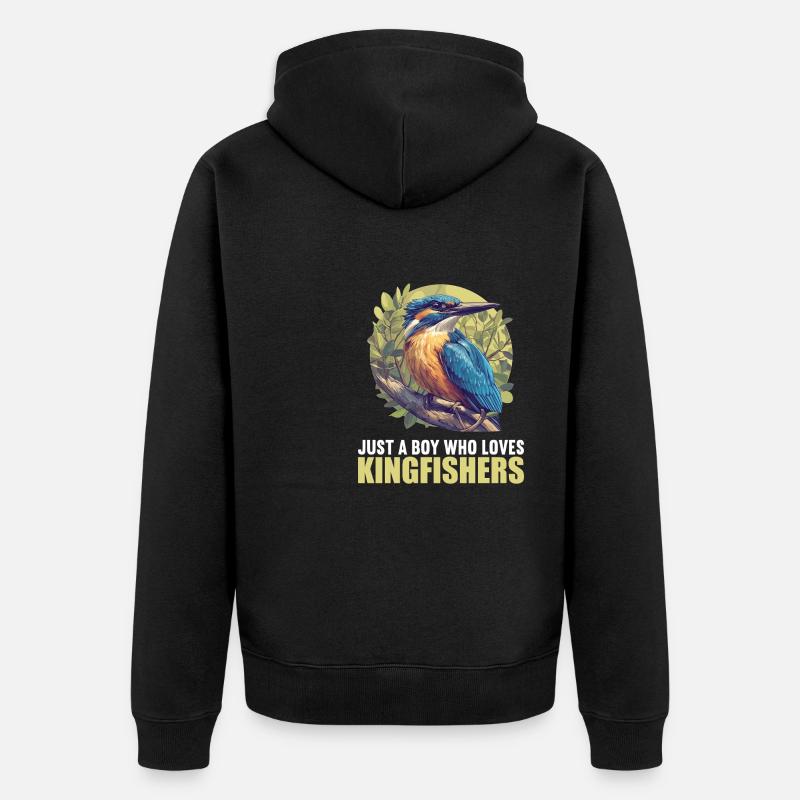 Eisvögel Eisvogel - Unisex Premium Bio Zip Hoodie - Schwarz
