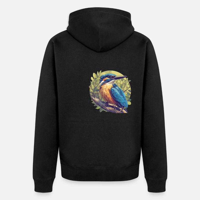 Eisvögel Eisvogel - Unisex Premium Bio Zip Hoodie - Schwarz