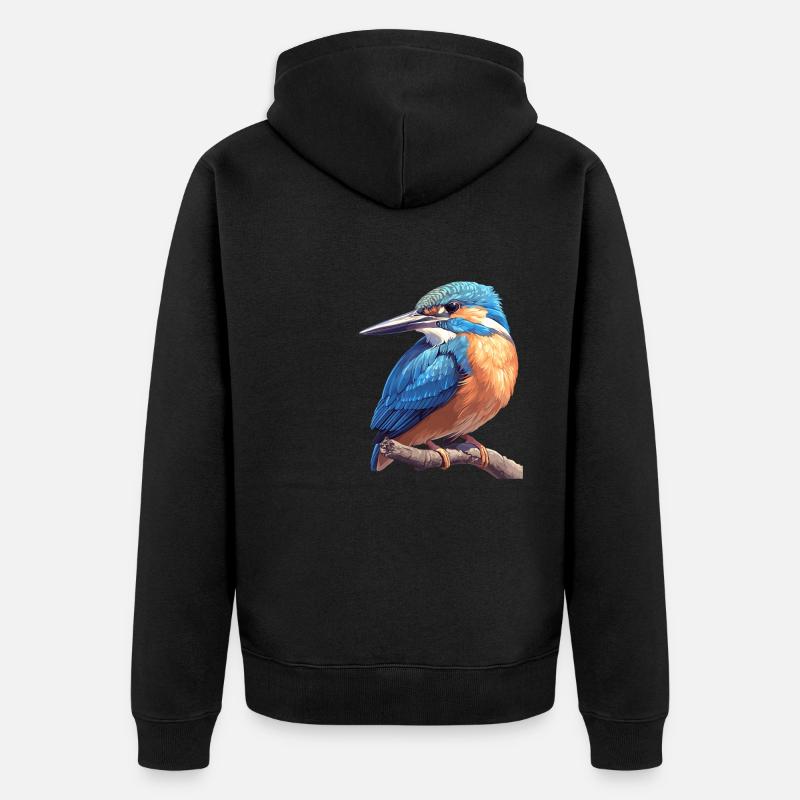 Eisvögel Eisvogel - Unisex Premium Bio Zip Hoodie - Schwarz