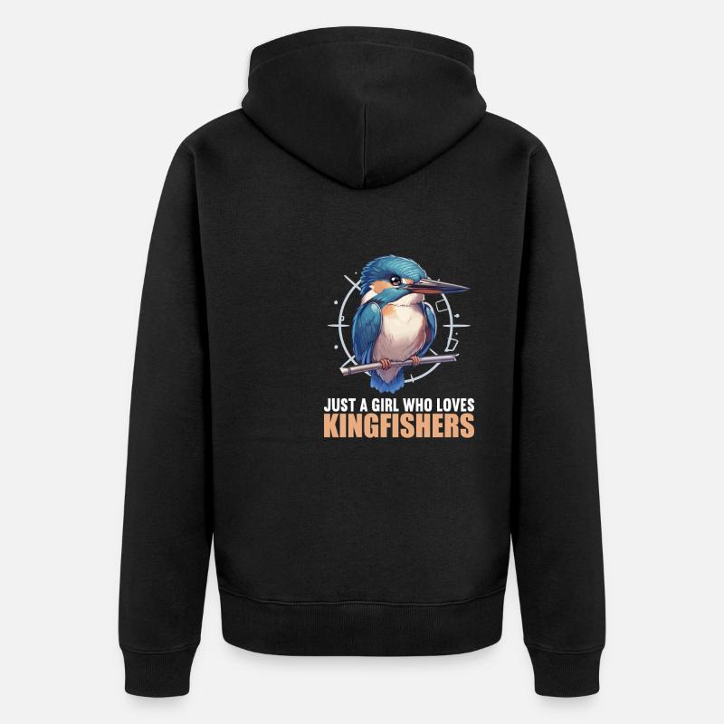 Eisvögel Eisvogel - Unisex Premium Bio Zip Hoodie - Schwarz