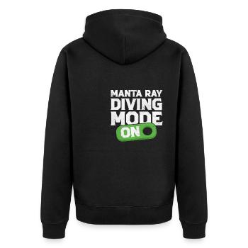 Manta Ray Diving Mode On Scube Diver Pacific Rays - Unisex Premium Bio Zip Hoodie - Schwarz - Hinten - Nico (187cm)
