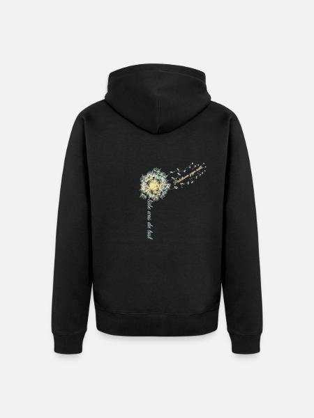 Pusteblumen gegen rechts - Unisex Premium Bio Zip Hoodie - Schwarz