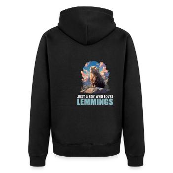 Lemmings Lemming - Unisex Premium Organic Zip Hoodie - black - Back - Nico (187cm)