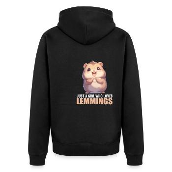 Lemmings Lemming - Unisex Premium Organic Zip Hoodie - black - Back - Nico (187cm)