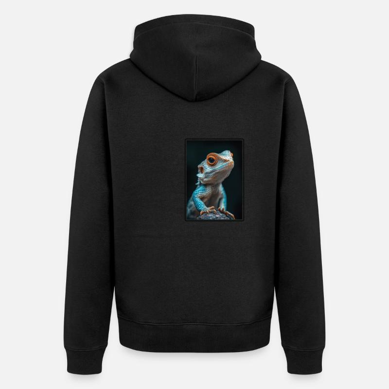 Eidechsen Eidechse - Unisex Premium Bio Zip Hoodie - Schwarz