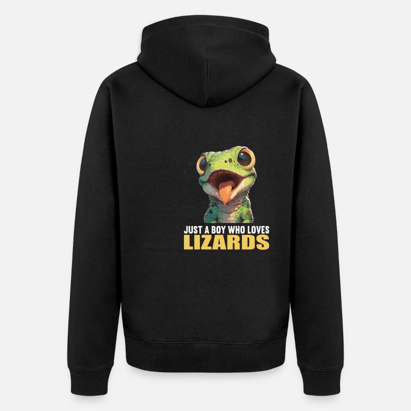 Eidechsen Eidechse - Unisex Premium Bio Zip Hoodie - Schwarz