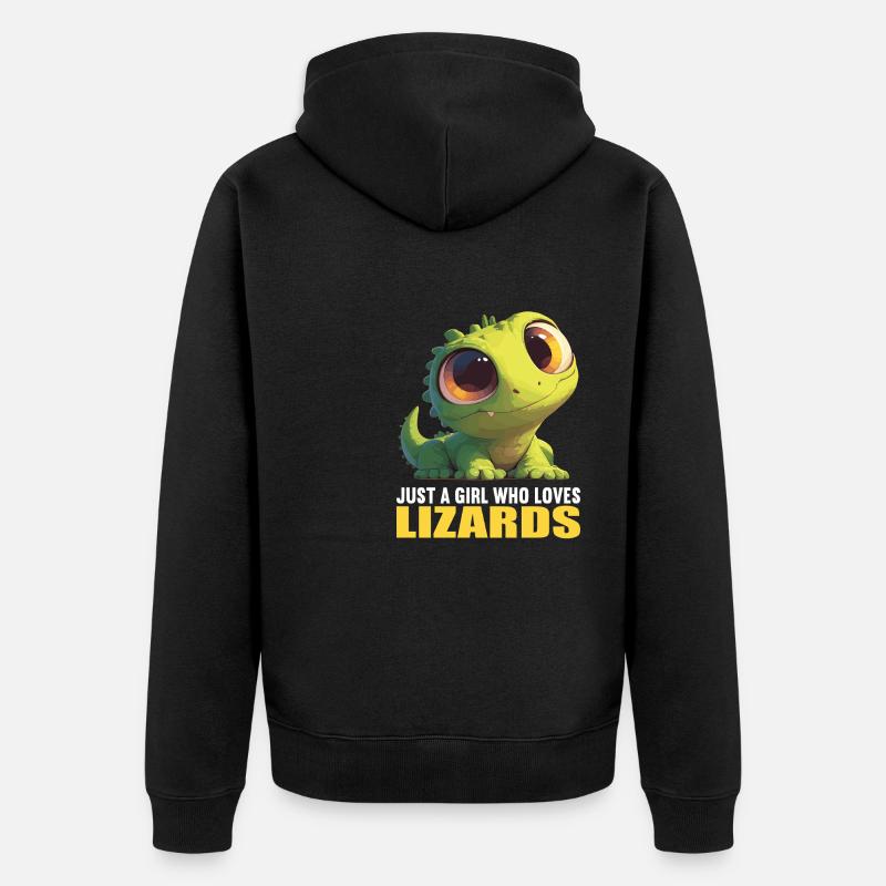 Eidechsen Eidechse - Unisex Premium Bio Zip Hoodie - Schwarz
