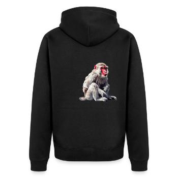 Macaque Macaque - Unisex Premium Organic Zip Hoodie - black - Back - Nico (187cm)