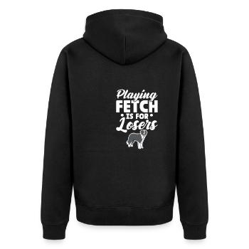 Playing Fetch Is For Losers Dog Sports Flyball - Unisex Premium Organic Zip Hoodie - black - Back - Nico (187cm)