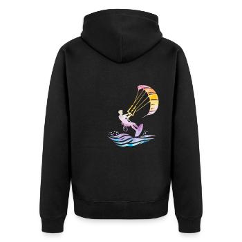 Kitesurf Océan Wave Surf Kiteboarder - Veste à capuche bio Premium Unisexe - noir - Dos - Nico (187cm)