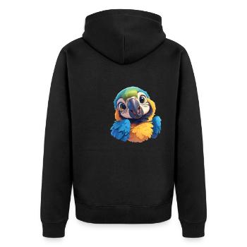 Aras Ara - Unisex Premium Bio Zip Hoodie - Schwarz - Hinten - Nico (187cm)