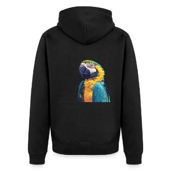Aras Ara - Unisex Premium Bio Zip Hoodie - Schwarz - Hinten - Nico (187cm)