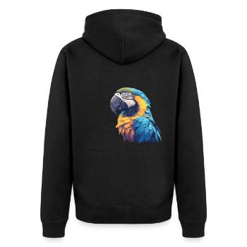 Aras Ara - Unisex Premium Bio Zip Hoodie - Schwarz - Hinten - Nico (187cm)