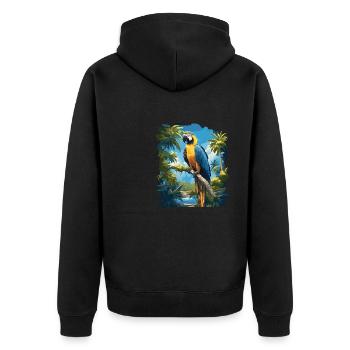 Aras Ara - Unisex Premium Bio Zip Hoodie - Schwarz - Hinten - Nico (187cm)