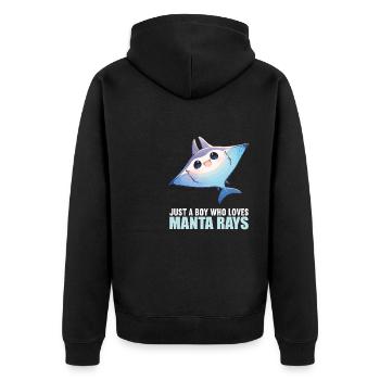 Manta Rays Manta Rays - Unisex Premium Organic Zip Hoodie - black - Back - Nico (187cm)