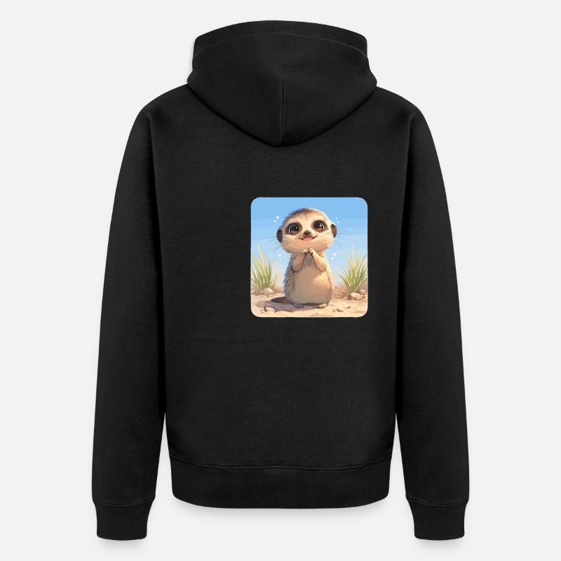 Meerkat Erdmännchen - Veste à capuche bio Premium Unisexe - noir