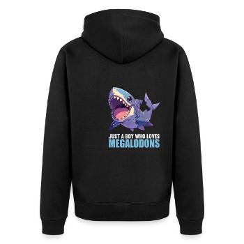 Megalodons Megalodon - Unisex Premium Organic Zip Hoodie - black - Back - Nico (187cm)