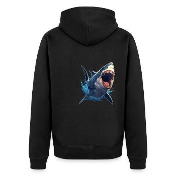 Grands requins blancs Grand requin blanc - Veste à capuche bio Premium Unisexe - noir - Dos - Nico (187cm)