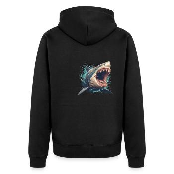 Grands requins blancs Grand requin blanc - Veste à capuche bio Premium Unisexe - noir - Dos - Nico (187cm)